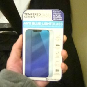Screen protector tempered glass and  it can fit Iphone 14 plus 13 promax 12pro